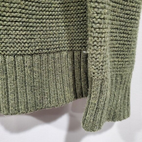 J Crew Women's Sweater Hunter Green Knit Turtleneck Long-Sleeved Wool Blend Sz S - Picture 8 of 14